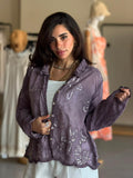 Sheer Flora Shirt - Purple