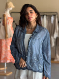 Sheer Flora Shirt - Blue