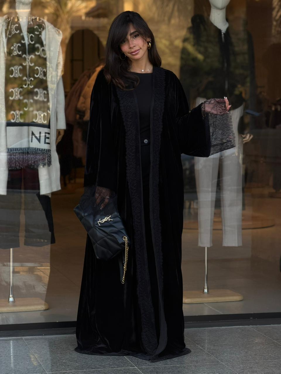 French lace velvet abaya