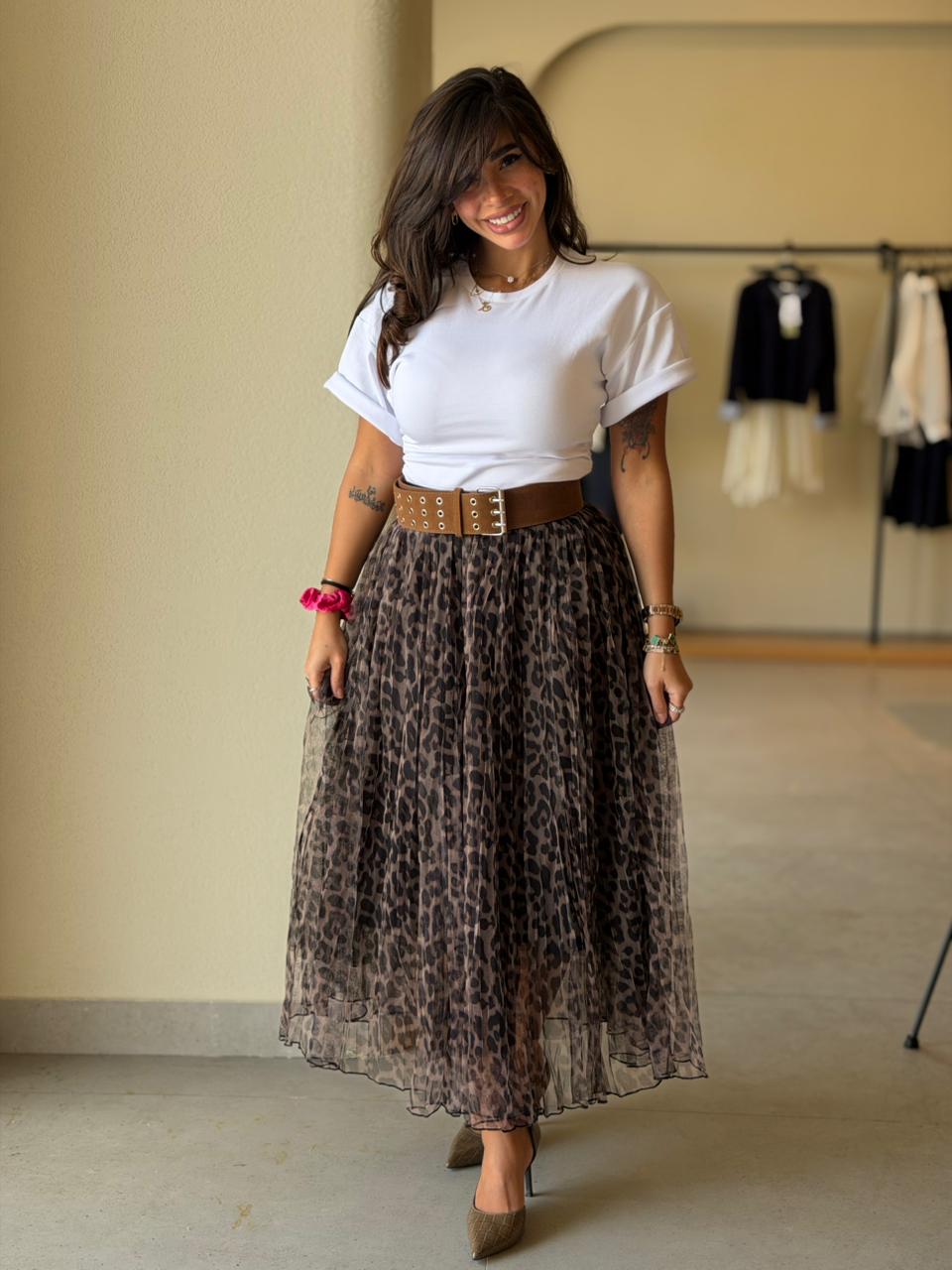 Leopard Skirt - Brown