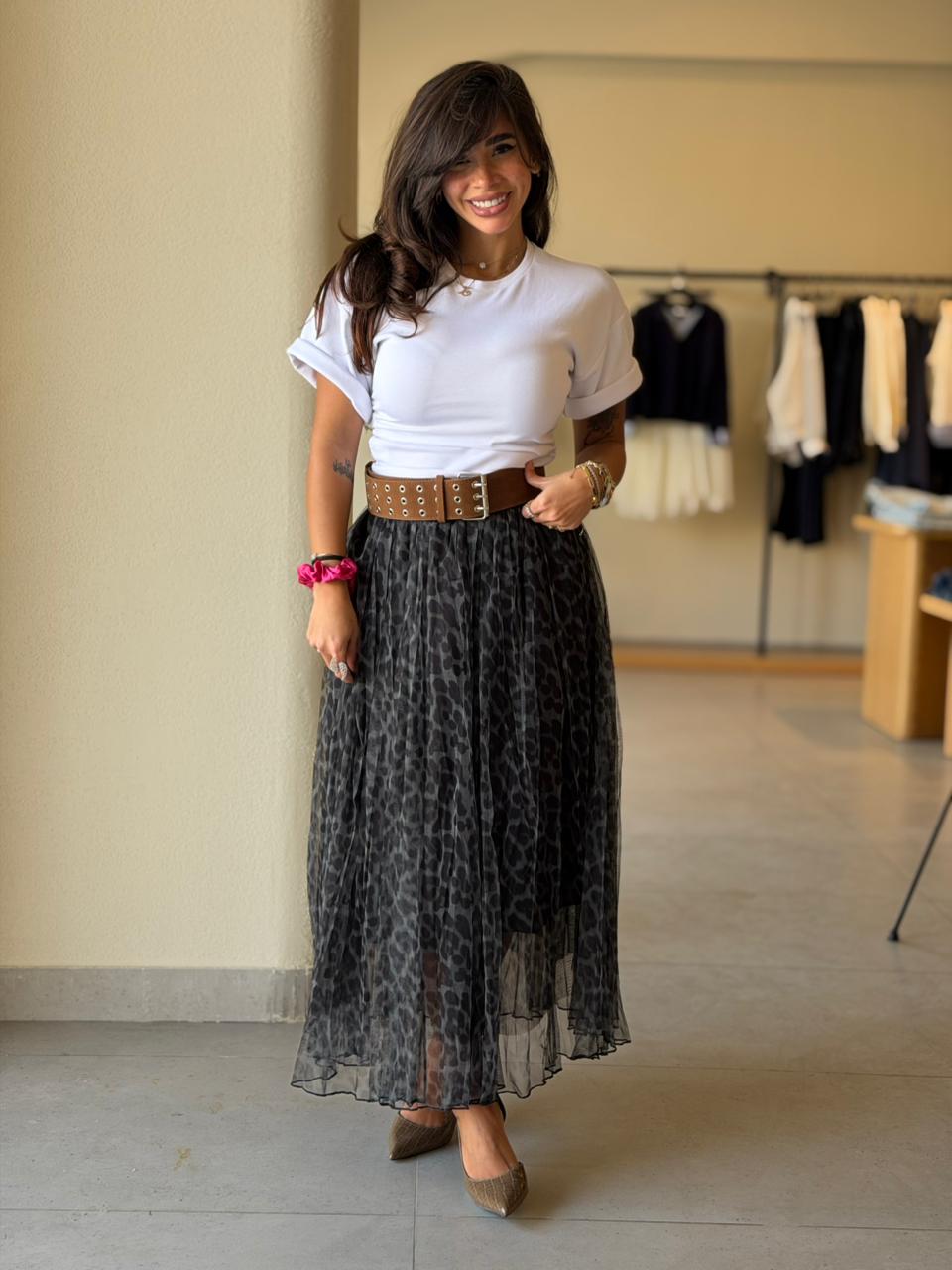 Leopard Skirt - Olive