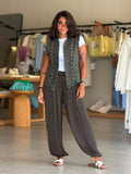 Satin Pants- olive Gray