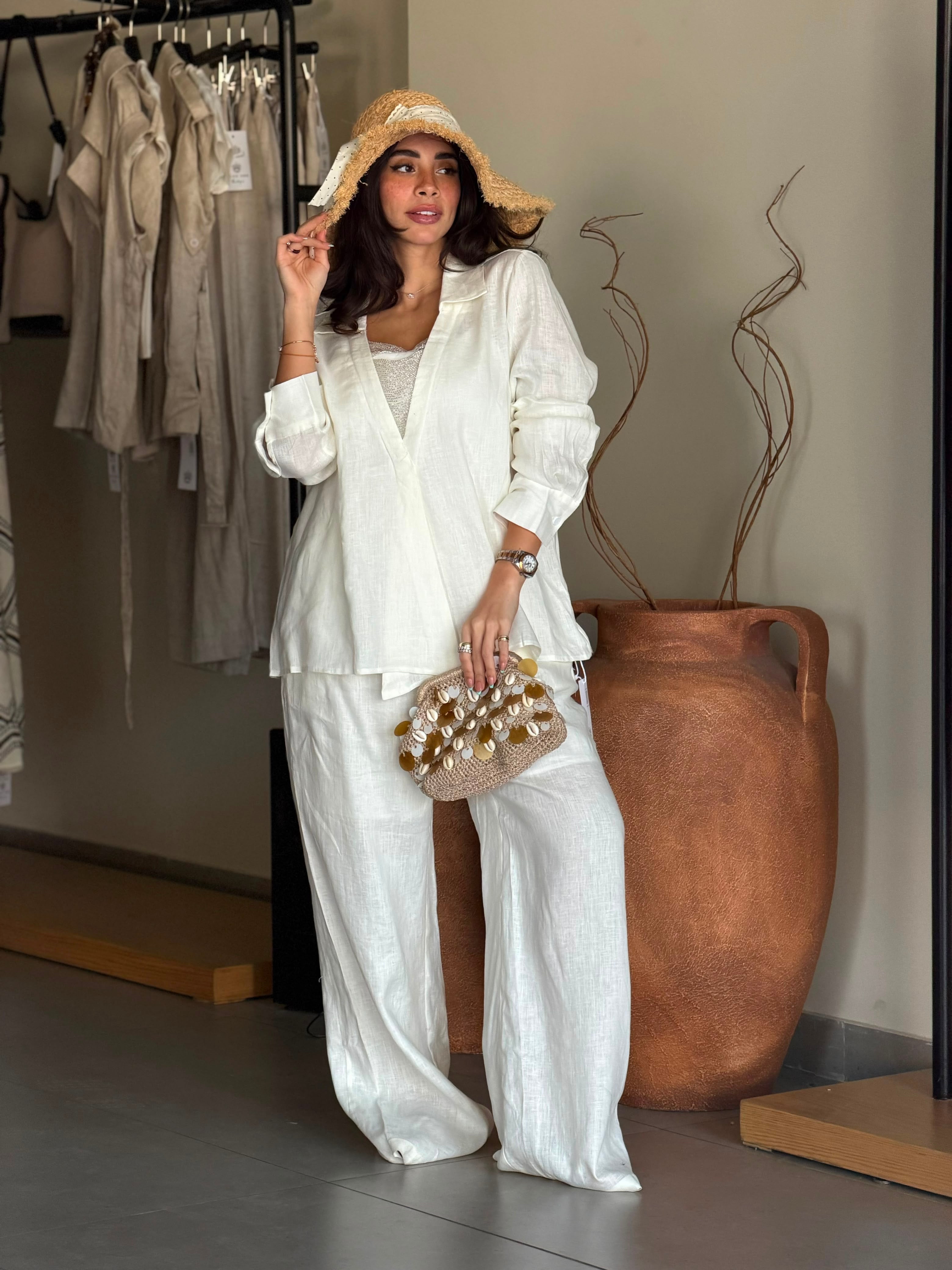 Pure Linen Set - white