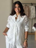 Open Back Lace Shirt - white