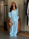 Pure Linen Set - Baby Blue