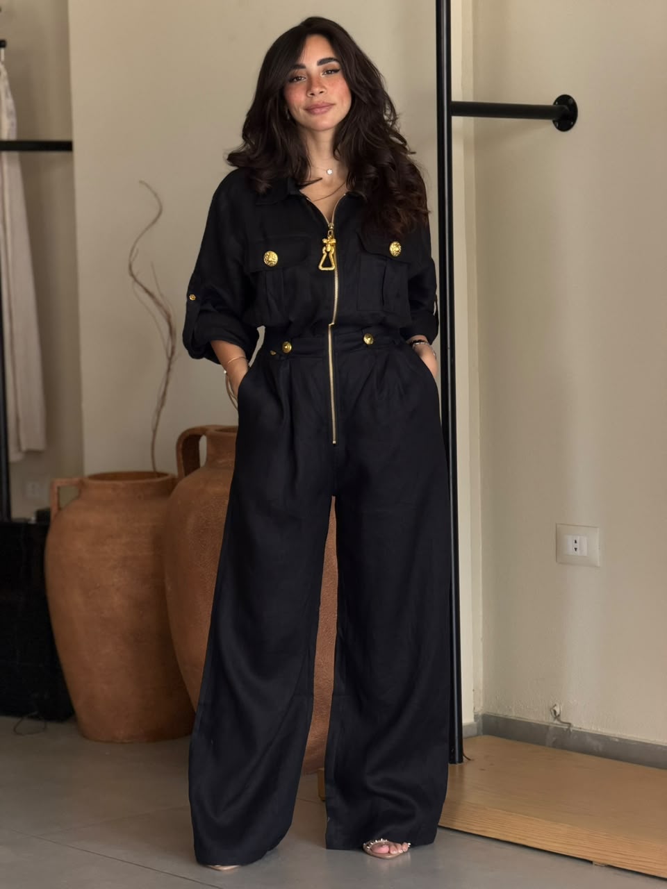 Linen Jumpsuit - Black