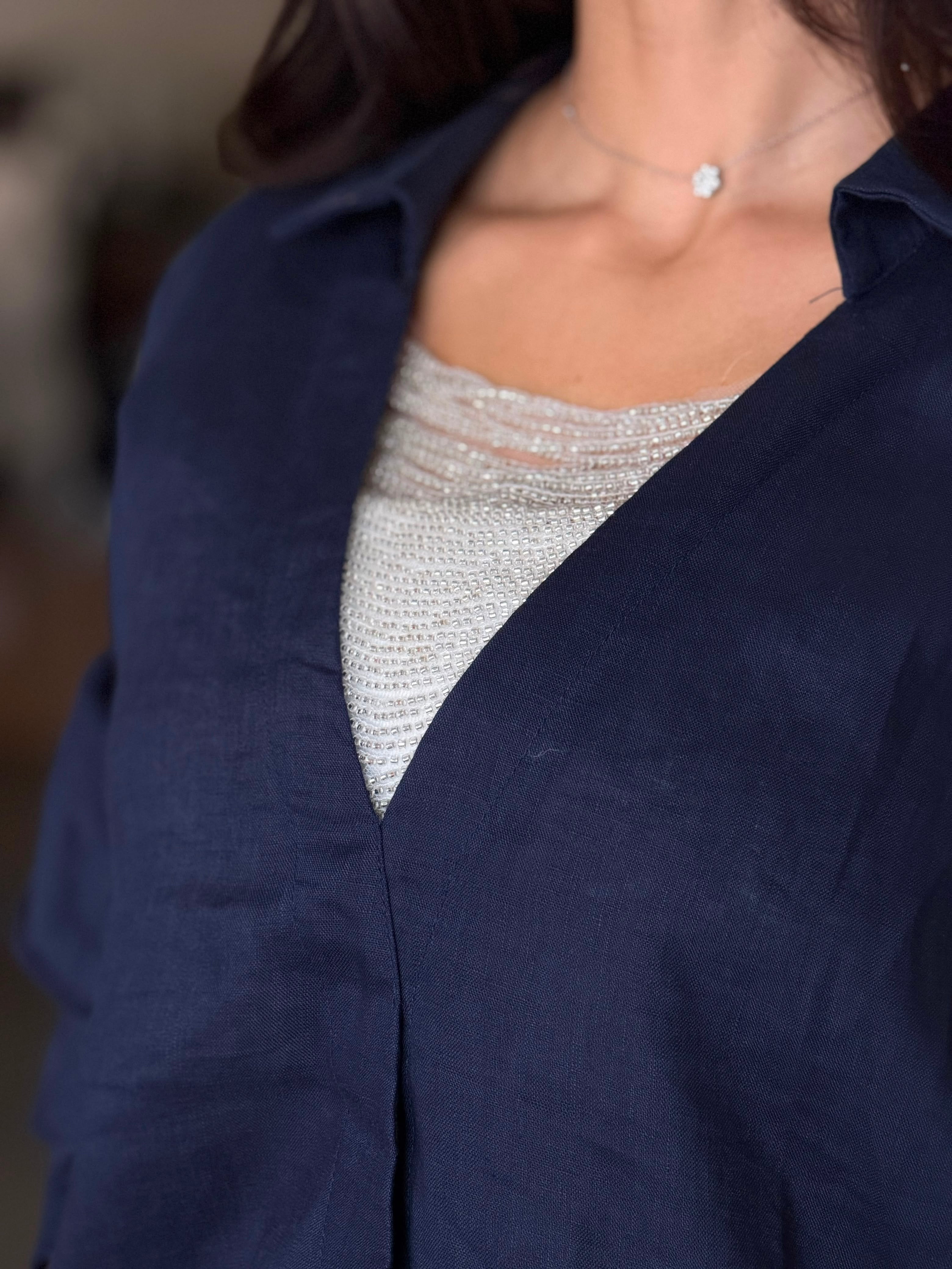 Pure linen set - navy